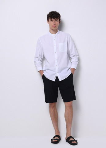 Белая праздничный, классическая рубашка однотонная Colin's