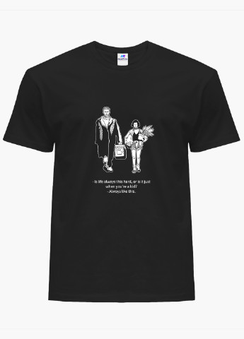 Чорна демісезон футболка жіноча леон кілер (leon) (8976-1454) xxl MobiPrint