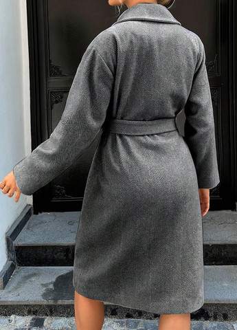 Сіре демісезонне Пальто оверсайз SHEIN