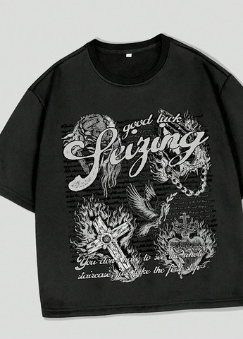 Черная футболка SHEIN