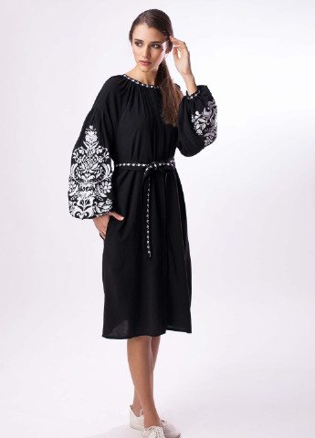 Черное платье с вышивкой BeART дерево життя (212615023)