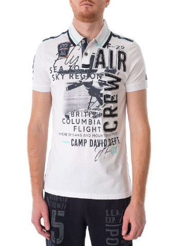 Белая футболка-поло для мужчин Camp David