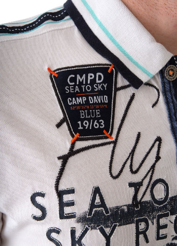 Белая футболка-поло для мужчин Camp David