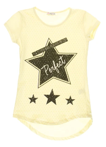 Желтая летняя футболка с коротким рукавом Pop Fashion