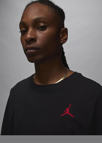 Лрнгслів FN5976-010 Jordan Men's Long-Sleeve логотип чорний кежуали бавовна, трикотаж