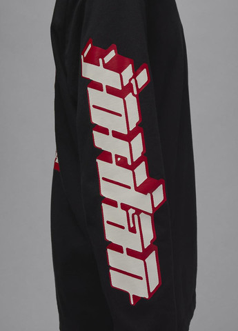 Лрнгслів FN5976-010 Jordan Men's Long-Sleeve логотип чорний кежуали бавовна, трикотаж