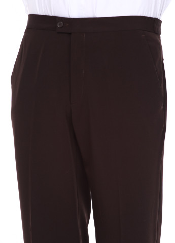 Темно-коричневые классические демисезонные прямые брюки Bocodo