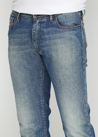 Светло-синие демисезонные прямые джинсы Hugo Boss
