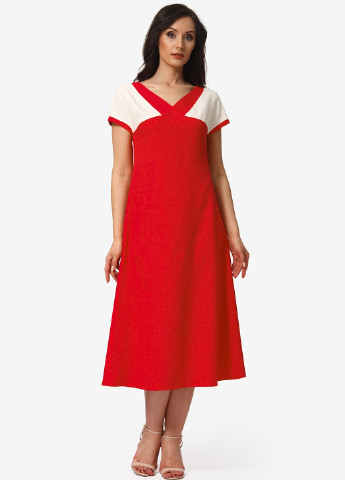 Червона кежуал сукня, сукня кльош Alika Kruss однотонна