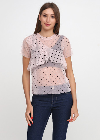 Пудровая летняя блуза с коротким рукавом H&M