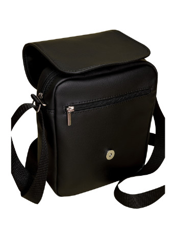 Мужская сумка через плечо мессенджер с экокожи Makros черная Sambag (255020445)
