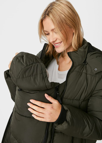 Темно-зеленая зимняя куртка для беременных и мам C&A