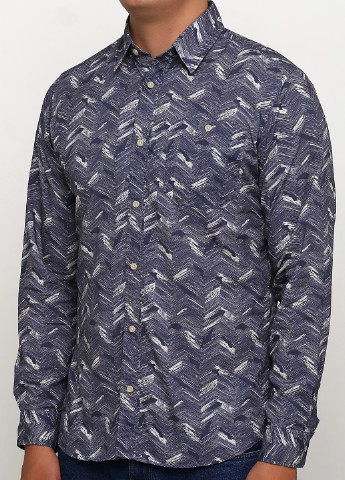 Серо-синяя кэжуал рубашка с абстрактным узором JACK&JONES