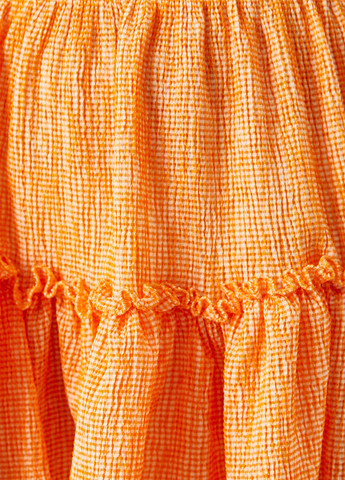Оранжевая кэжуал в клетку юбка KOTON клешированная