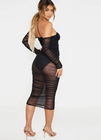 Черное кэжуал платье футляр PrettyLittleThing однотонное