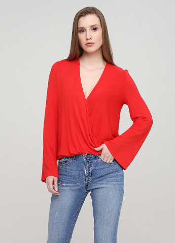 Червона демісезонна блуза на запах H&M