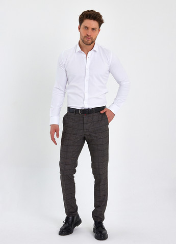 Коричневые кэжуал демисезонные зауженные брюки Trend Collection