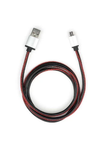 Дата кабель (VCPDCMLS1BK) Vinga USB 2.0 AM to Micro 5P 1m pu leather black (239382594)