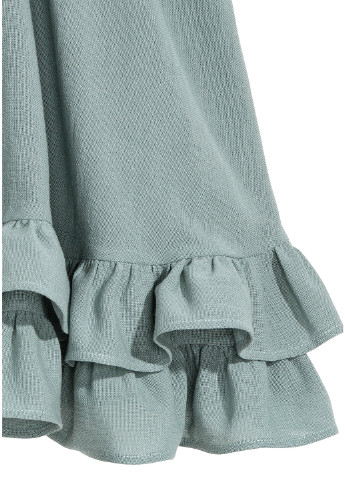 Светло-зеленая кэжуал однотонная юбка H&M мини