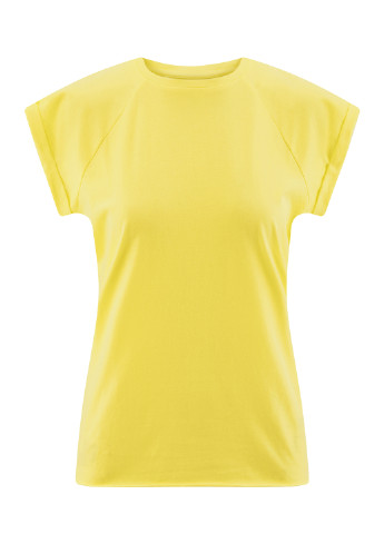 Желтая летняя футболка Oodji