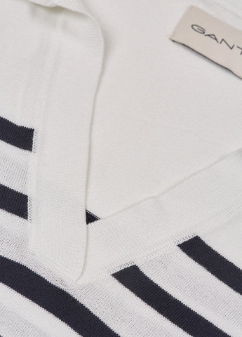 Цветная женская футболка-поло Gant в полоску