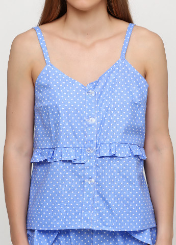Светло-синяя всесезон пижама (топ, шорты) майка + шорты Zhmurchenko Brand