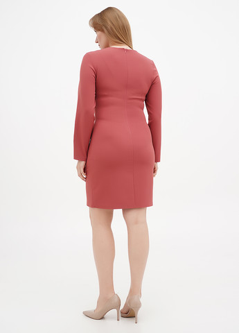 Рожево-коричнева кежуал сукня футляр Sassofono однотонна