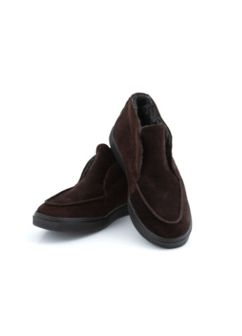 Темно-коричневые зимние ботинки мужские зимние luki из натуральной замши, темно коричневые дезерты Oldcom
