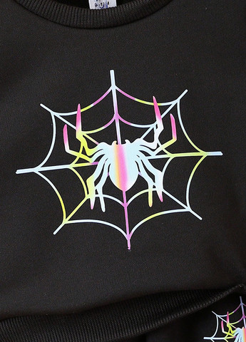 Чорний демісезонний костюм (світшот, штани) брючний SHEIN