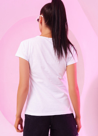 Белая всесезон футболка женская с коротким рукавом ISSA PLUS WN20-250