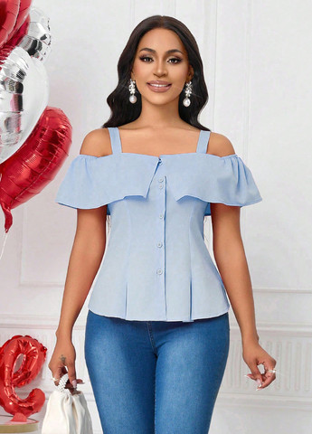 Блакитна блуза SHEIN