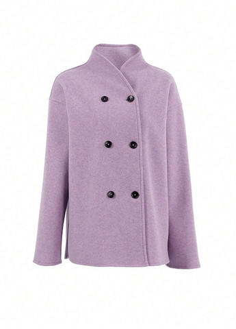 Лілове демісезонне Пальто двобортне SHEIN