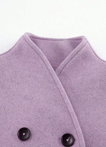 Лілове демісезонне Пальто двобортне SHEIN