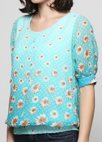 Бірюзова літня блуза Mixray
