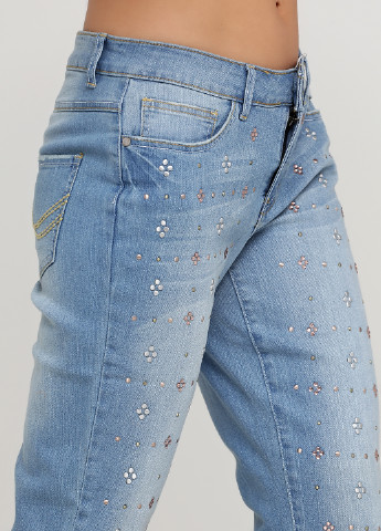 Джинси Linea Tesini завужені однотонні блакитні джинсові бавовна