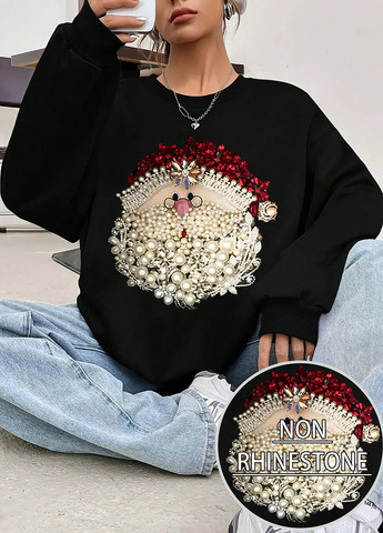 Черный свитшот SHEIN новогодний (332520439)