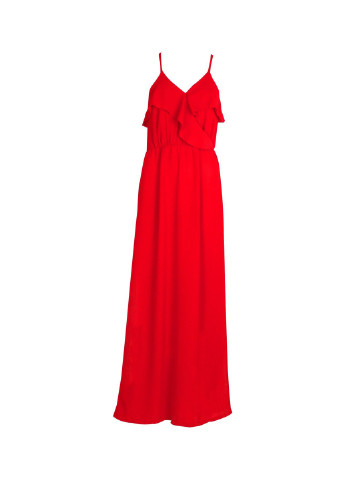 Красное вечернее платье Boohoo однотонное