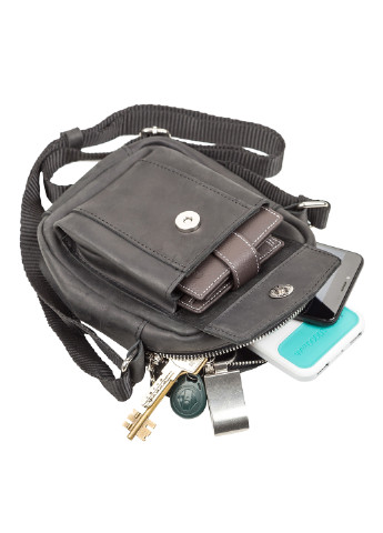 Чоловіча шкіряна сумка 14х16х5 см Shvigel (252133970)