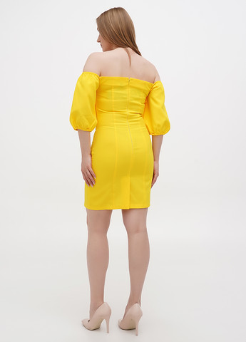 Жовтий кежуал сукня футляр Dioni однотонна