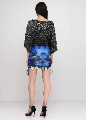 Комбинированное кэжуал платье Roberto Cavalli с абстрактным узором