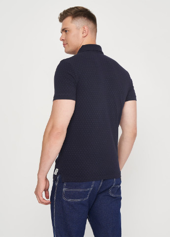 Темно-синяя футболка-поло для мужчин Tom Tailor с геометрическим узором