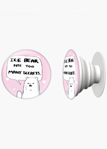 Попсокет (Popsockets) тримач для смартфону Вся правда про ведмедів (We Bare Bears) (8754-2904) Чорний MobiPrint (229014735)