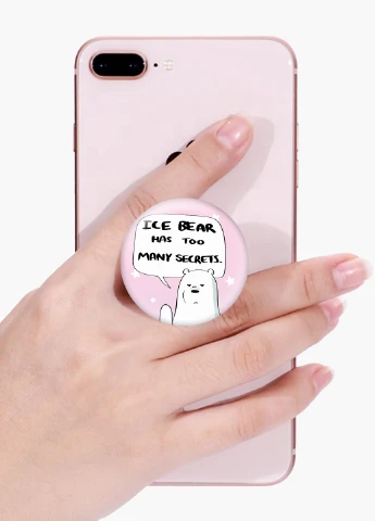 Попсокет (Popsockets) тримач для смартфону Вся правда про ведмедів (We Bare Bears) (8754-2904) Чорний MobiPrint (229014735)