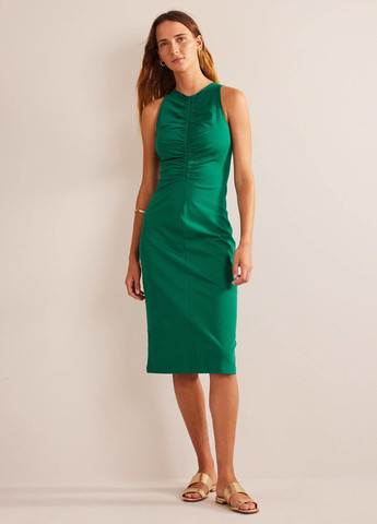 Зеленое кэжуал платье футляр Boden однотонное