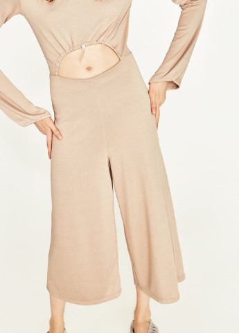 Комбінезон Zara комбінезон-брюки однотонний бежевий кежуал