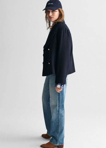 Синее демисезонное Пальто двубортное Gant