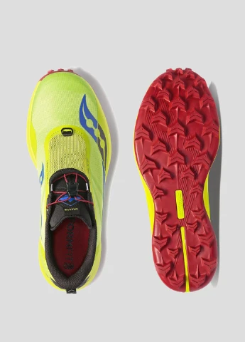 Желтые всесезонные лимонные текстильные беговые кроссовки peregrine 12 st Saucony