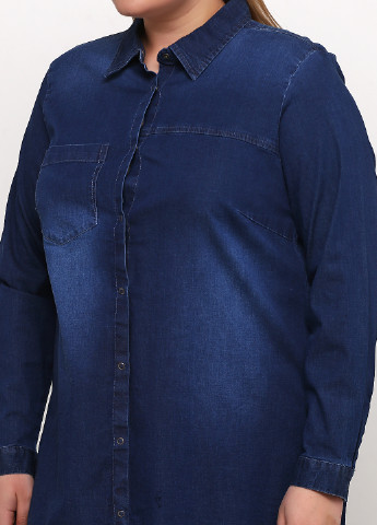 Туника Ciso однотонная тёмно-синяя джинсовая хлопок