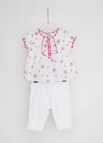 Белый летний комплект (блуза, леггинсы) Marasil