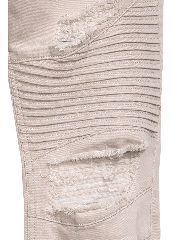 Светло-бежевые джинсовые демисезонные зауженные брюки H&M